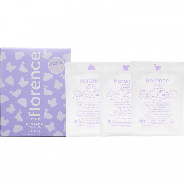 package of Florence by Mills Spot a Spot Acne Patches on a white background