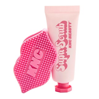 tube of KNC Beauty Lip Scrub and silicone scrubber